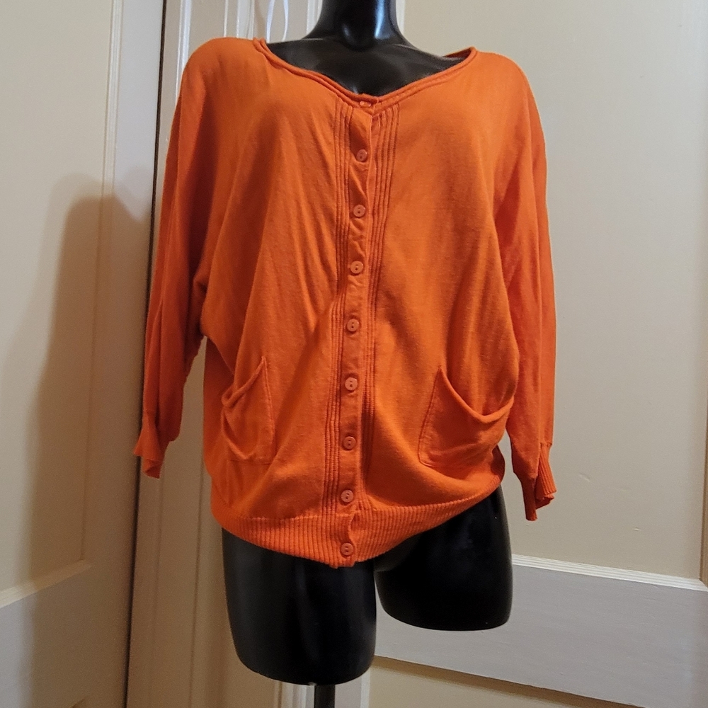 Christopher Fischer 3/4 Sleeve Dolman Cotton Cardigan
